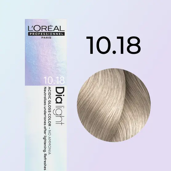 Продукт "Dia Light 10.18" с образцом волос