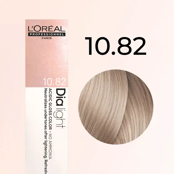 Продукт "Dia Light 10.82" с образцом волос